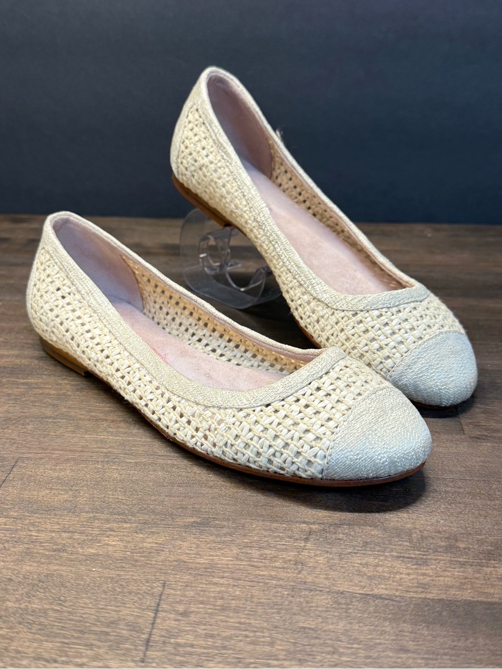 Bloch Raffia Woven Ballet Flats • Cap Toe • Neutral Summer EU 37
